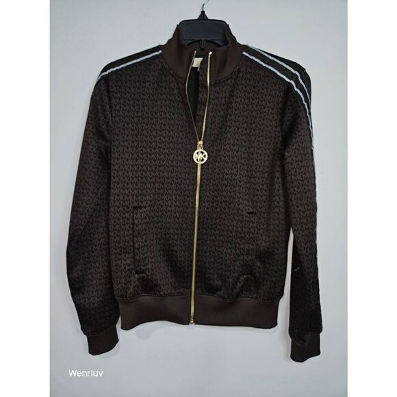 Michael Kors Logo Track Jacket Gold Detail - Picture 1 of 5